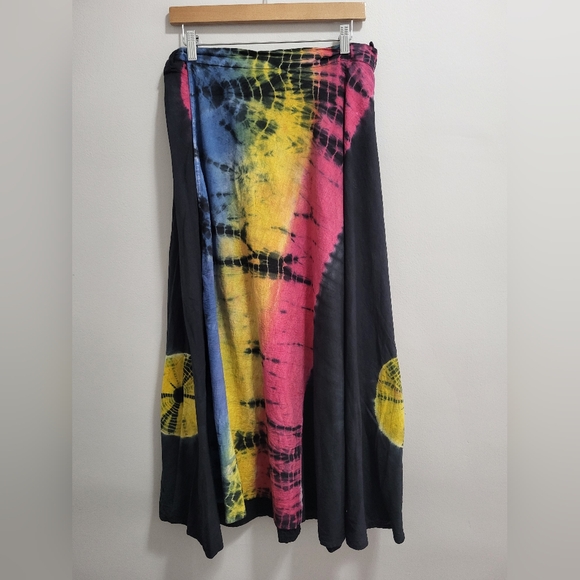 belma Dresses & Skirts - Belma 100% Cotton Made in India Tie Dye Rainbow Wrap Maxi Skirt One Size